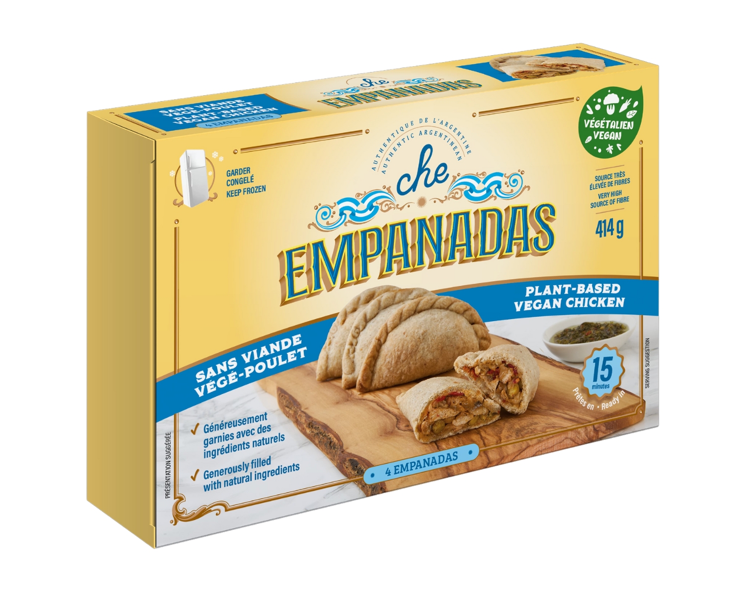 paquet des empanadas che boutique sans viande poulet-végé plant based